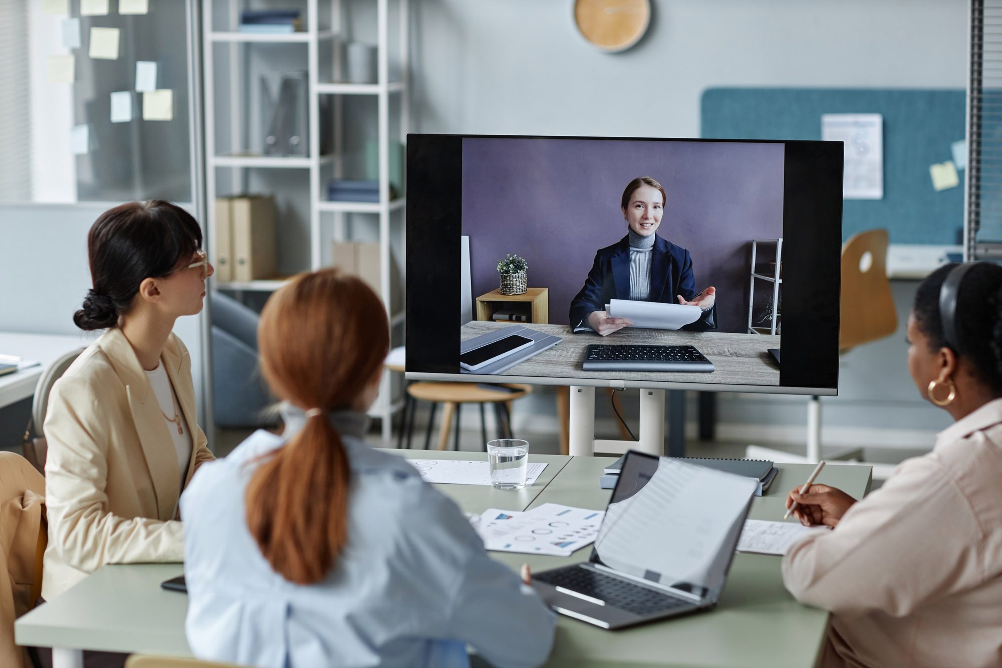 Business Women at Video Conference Call in Office